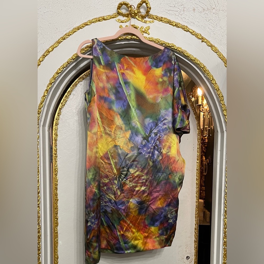Moschino Cheap and Chic 100% Silk Abstract Print Dress Size US 12